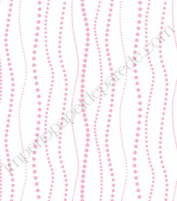 PÁG. 041 - Papel de Parede Infantil Vinílico Peek-a-Boo (Americano) - Linhas Pontilhadas (Rosa/ Branco)