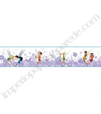 PÁG. 050 - Faixa Vinílica Decorativa Disney York II (Americano) - Fadas Fairies (Tons de Lilás/ Colorido)