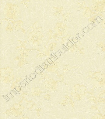 PÁG. 058 - Papel de Parede Vinílico Gioia (Italiano) - Floral Clean (Bege/ Leve Dourado)