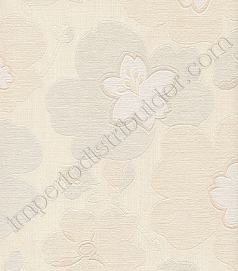 PÁG. 06 - Papel de Parede Vinílico Colori Piú (Italiano) - Floral (Tons de Bege/ Detalhe Perolado)
