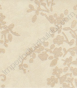 PÁG. 06 - Papel de Parede Vinílico Magica (Italiano) - Floral (Tons de Bege/ Detalhes com Brilho Glitter)