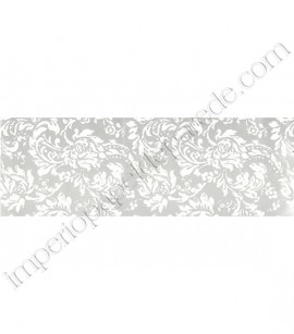 PÁG. 060 - Faixa Vinílica Bistrô (Americano) para Papel de Parede - Arabesco (Prata/Branco/Bege)