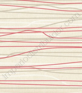 PÁG. 060 - Papel de Parede Vinílico Flow (Italiano) - Riscas (Vermelho/ Cinza/ Branco/ Bege)