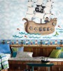 PÁG. 062 - Faixa Vinílica Decorativa Peek-a-Boo (Americano) - Piratas (Azul Marinho/ Colorido)