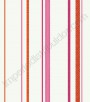 PÁG. 062 - Papel de Parede Vinílico Girl Power (Americano) - Listras Estampadas (Branco/ Vermelha/ Rosa/ Laranja)