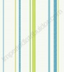 PÁG. 064 - Papel de Parede Vinílico Girl Power (Americano) - Listras Estampadas (Branco/ Tons de Verde/ Tons de Azul)