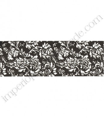 PÁG. 065 - Faixa Vinílica Bistrô (Americano) para Papel de Parede - Arabesco (Preto/Branco/Prata)