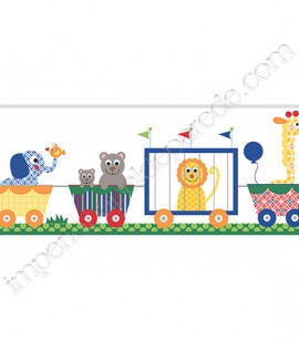 PÁG. 070 - Faixa Vinílica Decorativa Peek-a-Boo (Americano) - Trenzinho Circo (Colorido)