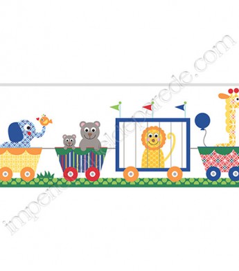 PÁG. 070 - Faixa Vinílica Decorativa Peek-a-Boo (Americano) - Trenzinho Circo (Colorido)