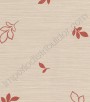 PÁG. 076 - Papel de Parede Vinílico Gioia (Italiano) - Folhas (Bege Acinzentado/ Vermelho)