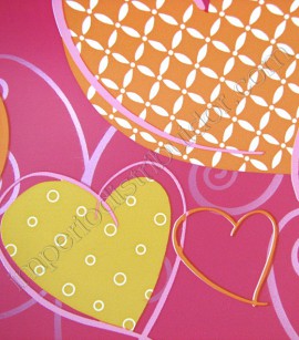 PÁG. 077 - Faixa Vinílica Decorativa Friends Forever (Americano) - Corações Love Me (Tons de Rosa/ Laranja/ Branco)
