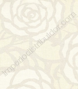 PÁG. 085 - Papel de Parede Vinílico Flow (Italiano) - Floral (Branco/ Crú/ Contorno Bege Metálico)