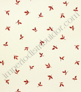 PÁG. 11 - Papel de Parede Vinílico English Florals (Inglês) - Folhas Delicadas (Vermelho Queimado/ Bege Claro)