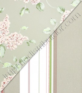 PÁG. 12 - Papel de Parede Vinílico English Florals (Inglês) - Cacho Floral (Tons de Rosa/ Cor Caqui/ Leve Relevo)