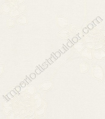 PÁG. 12 - Papel de Parede Vinílico Motivi (Italiano) - Floral (Bege Claro/ Pérola/ Detalhes Metalizados)