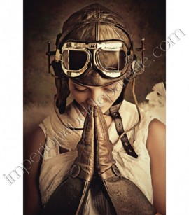 PÁG. 12B - Painel de Parede Steampunk (Inglês) - Anjo Aviador (Angel) 2 Partes