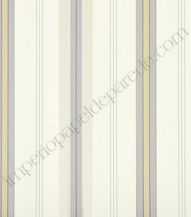 PÁG. 13 - Papel de Parede Vinílico Classic Stripes (Americano) - Listras (Tons de Bege/ Cor Crú/ Cinza/ Detalhes com Brilho Perolado)