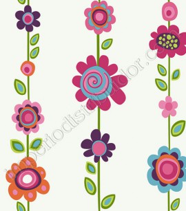 PÁG. 135 - Papel de Parede Vinílico Girl Power (Americano) - Floral (Branco/ Floral Colorido)