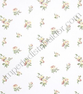 PÁG. 14 - Papel de Parede Vinílico English Florals (Inglês) - Flores Miúdas (Creme/ Leve Rosa/ Fundo Branco)