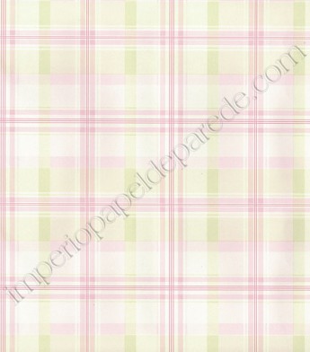 PÁG. 14 - Papel de Parede Vinílico Fragrant Roses (Chinês) - Xadrez (Tons de Rosa/ Verde Claro)