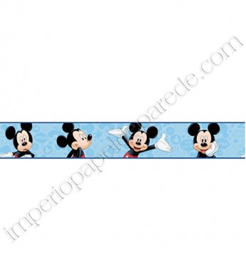 PÁG. 141 - Faixa Vinílica Decorativa Disney York II (Americano) - Mickey Mouse (Tons de Azul/ Colorido)