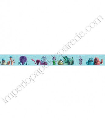 PÁG. 146 - Faixa Vinílica Decorativa Disney York II (Americano) - Monstros S.A (Tons de Azul/ Colorido)