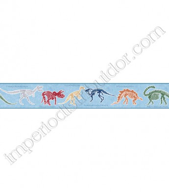 PÁG. 146 - Faixa Vinílica Decorativa Friends Forever (Americano) - Mundo dos Dinossauros (Tons de Azul/ Colorido)