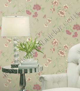 PÁG. 16 - Papel de Parede Vinílico English Florals (Inglês) - Floral (Caqui/ Tons de Rosa/ Creme/ Leve Relevo)