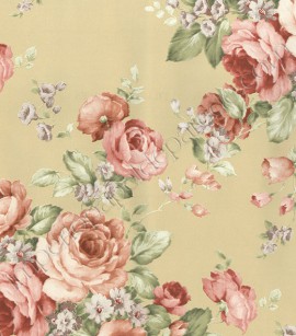 PÁG. 17 - Papel de Parede Vinílico Fragrant Roses (Chinês) - Floral (Rosa Antigo/ Bege Escuro/ Verde)