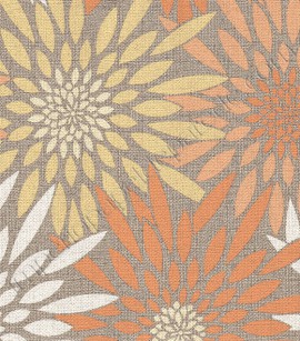 PÁG. 17 - Papel de Parede Vinílico Imagine 2 (Italiano) - Floral Estilizado (Tons de Laranja/ Tons de Amarelo/ Off-White/ Marrom Claro/ Detalhes com Leve Brilho Perolado)