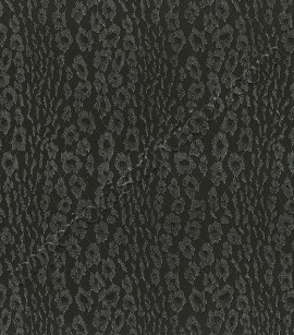 PÁG. 18 - Papel de Parede Vinílico Roberto Cavalli 3 (Italiano) - Imitação de Onça com Efeito Rendado (Preto/ Detalhes com Glitter Prata e Relevo)