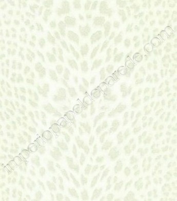 PÁG. 18 - Papel de Parede Vinílico Roberto Cavalli (Italiano) - Imitação Pele de Onça (Off-White/ Pérola/ Detalhes com Glitter Prata)