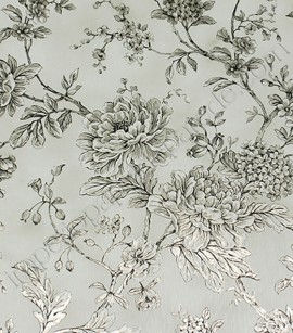 PÁG. 20 - Papel de Parede Vinílico Bright Wall (Americano) - Floral (Gelo/ Tons de Bege Claro/ Detalhes com Brilho Prata Velho)