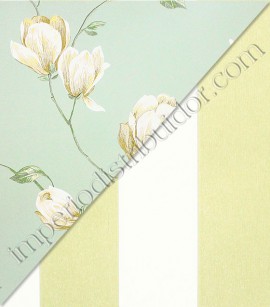 PÁG. 21 - Papel de Parede Vinílico English Florals (Inglês) - Floral Delicado (Tons de Verde/ Ocre/ Levíssimo Relevo)