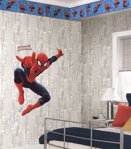 PÁG. 218 - Faixa Vinílica Decorativa Disney York II (Americano) - Homem-Aranha (Tons de Azul/ Vermelho) 