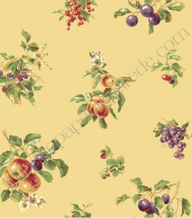 PÁG. 22 - Papel de Parede Vinílico Casabella (Americano) - Frutas (Amarelo/ Tons de Verde/ Detalhes das Frutas Colorido)