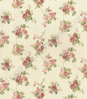 PÁG. 23 - Papel de Parede Vinílico Fragrant Roses (Chinês) - Floral Delicado (Bordô/ Verde/ Bege)
