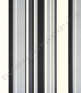 PÁG. 25 - Papel de Parede Vinílico Classic Stripes (Americano) - Listras (Preto/ Cinza Escuro/ Prata/ Gelo)