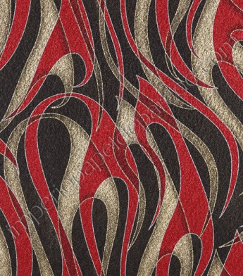 PÁG. 26 - Papel de Parede Vinílico Bling (Americano) - Selva de Cores (Ouro/ Preto/ Vermelho)