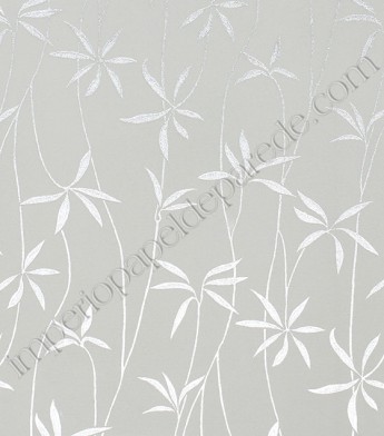 PÁG. 26 - Papel de Parede Vinílico Bright Wall (Americano) - Folhinhas (Cinza Claro/ Prata)