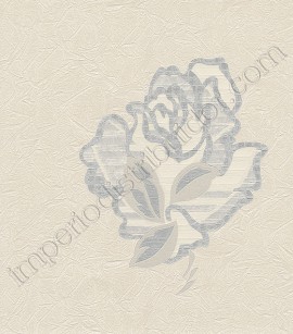 PÁG. 26 - Papel de Parede Vinílico Motivi (Italiano) - Rosas (Off-White/ Cinza/ Prata/ Leve Brilho)