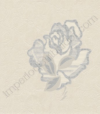 PÁG. 26 - Papel de Parede Vinílico Motivi (Italiano) - Rosas (Off-White/ Cinza/ Prata/ Leve Brilho)