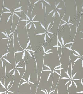 PÁG. 27 - Papel de Parede Vinílico Bright Wall (Americano) - Folhinhas (Bege Escuro Acinzentado/ Prata)