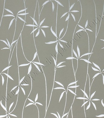 PÁG. 27 - Papel de Parede Vinílico Bright Wall (Americano) - Folhinhas (Bege Escuro Acinzentado/ Prata)