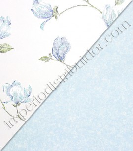 PÁG. 27 - Papel de Parede Vinílico English Florals (Inglês) - Efeito Manchado (Azul)