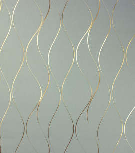 PÁG. 28 - Papel de Parede Vinílico Enchantment (Americano) - Linhas (Verde-Chá/ Dourado)