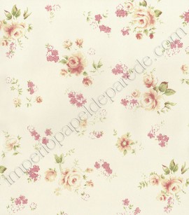 PÁG. 29 - Papel de Parede Vinílico Fragrant Roses (Chinês) - Floral Delicado (Tons de Bege/ Rosa/ Verde)