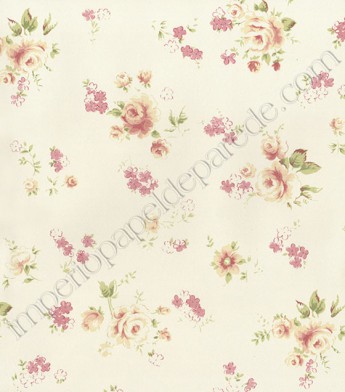 PÁG. 29 - Papel de Parede Vinílico Fragrant Roses (Chinês) - Floral Delicado (Tons de Bege/ Rosa/ Verde)
