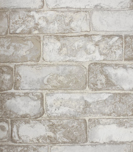 PÁG. 30 - Papel de Parede Vinílico Modern Rustic (Americano) - Tijolo (Branco/Cinza/ Tons de Bege)