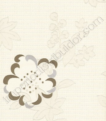 PÁG. 31 - Papel de Parede Vinílico Fantasy (Italiano) - Floral (Off-White/ Chumbo/ Prata/ Detalhes com Brilho Metálicos)